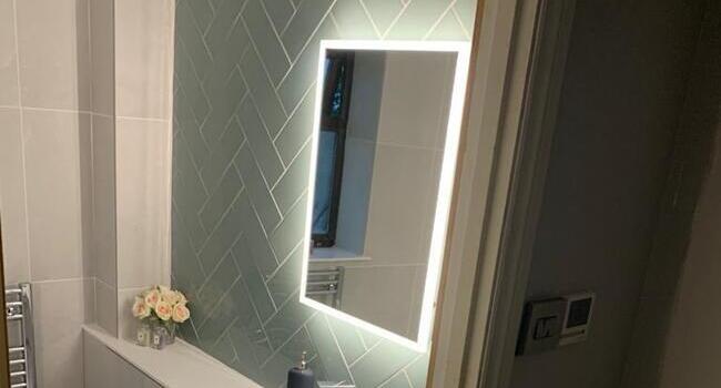 Bathroom Mirror with Integrated Lighting